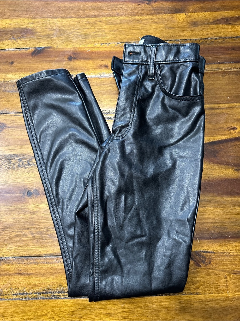 Abercrombie & Fitch Black Faux Leather Skinny Jeans